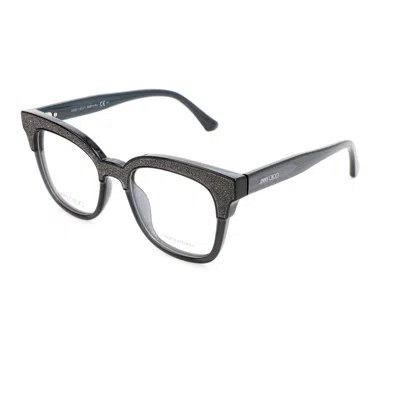 Jimmy Choo Women's Dark Grey Glitter Grey 49mm Opticals In Gray