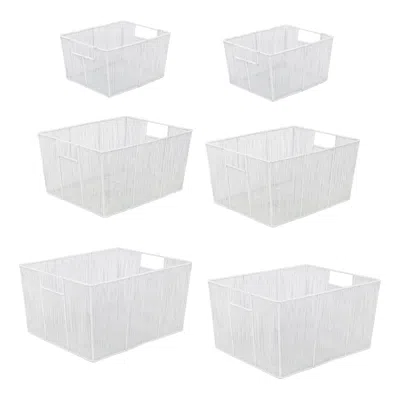Happimess Sutton Modern Glam Handmade Wire Metal Nesting Storage Baskets In White