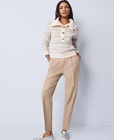 Ann Taylor Weekend Collection High Rise Tapered Pant In Brown