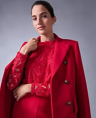 Ann Taylor Petite Fitted Double Breasted Coat In Brown