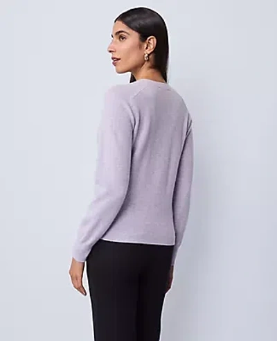 Ann Taylor Cashmere V-neck Sweater In Gray