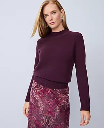Ann Taylor Cashmere Mock Neck Sweater In Brown