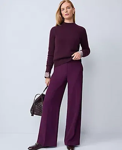 Ann Taylor Cashmere Mock Neck Sweater In Brown