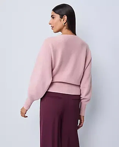 Ann Taylor Cashmere V-neck Sweater In Pink