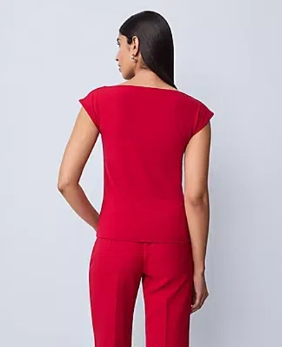 Ann Taylor Sleeveless Boatneck Top In Red
