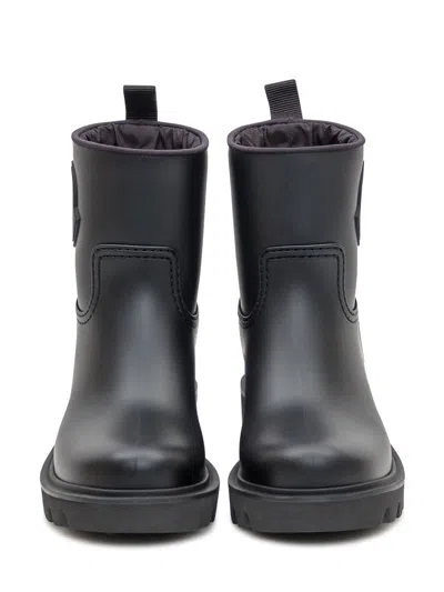 Moncler Kickstream Calf Height Rain Boots In Black