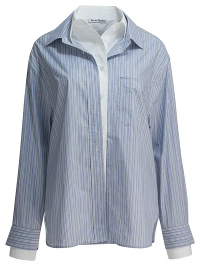 Acne Studios Light Blue Cotton Shirt In Multi