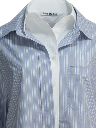 Acne Studios Light Blue Cotton Shirt In Multi