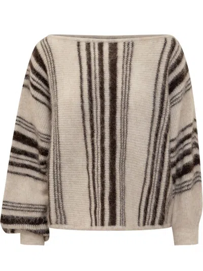 Ba&sh Striped Sweater In Brown