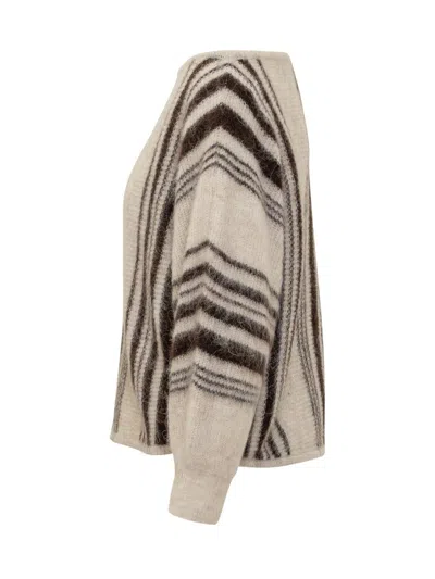 Ba&sh Striped Sweater In Brown