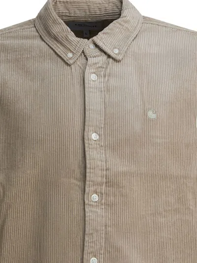 Carhartt Wip Beige Cotton Shirt In Brown