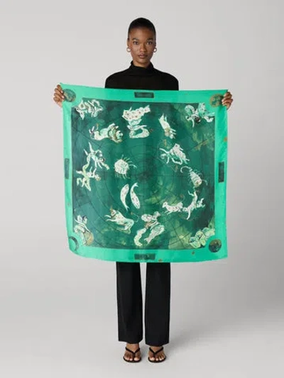 Diane Von Furstenberg Zodiac Flag Scarf In Green