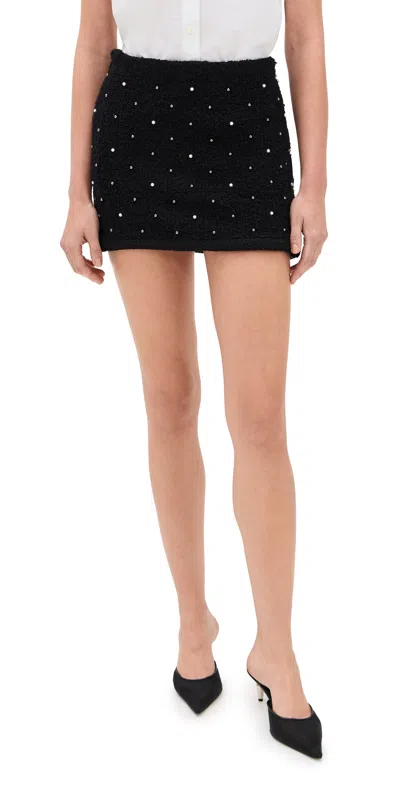 Frame Womens Black The Embellished Wool-blend Mini Skirt Xs In Animal Print
