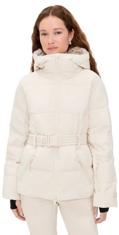 Halfdays Hedy Belted Puffer Jacket Oat Milk In White