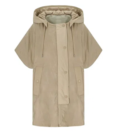 Max Mara Riva Beige Reversible Cape In Brown