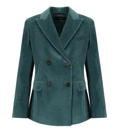 Max Mara Katanga Misty Blue Double-breasted Blazer In Green