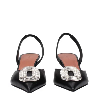Amina Muaddi Camelia 60 Crystal-embellished Metallic Tweed Slingback Pumps In Black