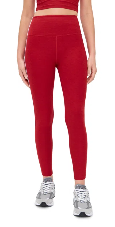 Beyond Yoga Spacedye Ready Midi Leggings Holly Red Heather In Red