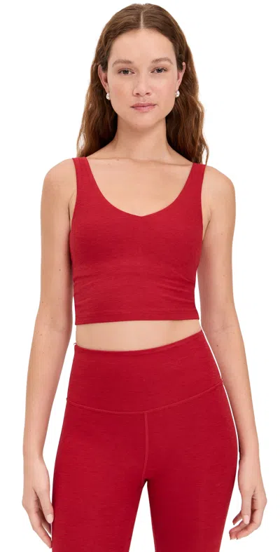 Beyond Yoga Spacedye Good Day Cropped Tank Holly Red Heather In Red