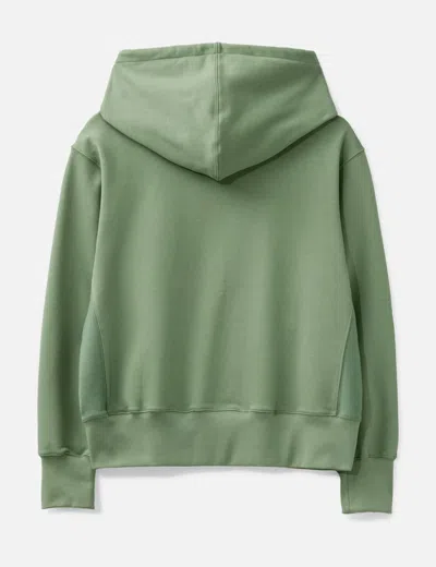Fffpostalservice Reverse Round Hem Zip Hoodie In Green