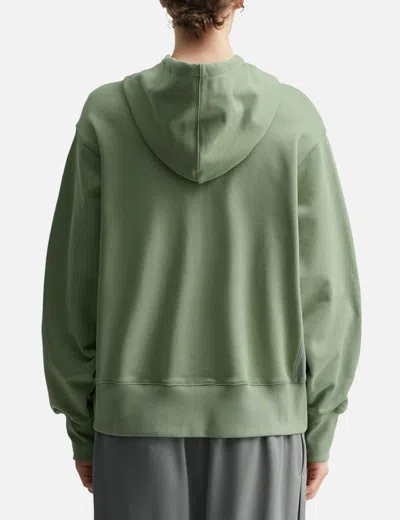 Fffpostalservice Reverse Round Hem Zip Hoodie In Green