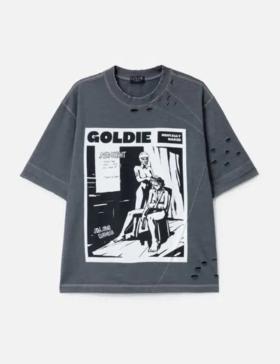 Goldie Acid Distressed Washed T-shirt In Gray