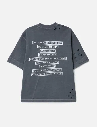 Goldie Acid Distressed Washed T-shirt In Gray