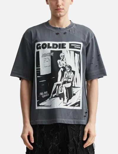 Goldie Acid Distressed Washed T-shirt In Gray