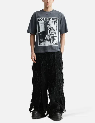 Goldie Acid Distressed Washed T-shirt In Gray