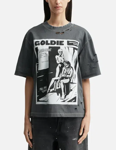 Goldie Acid Distressed Washed T-shirt In Gray