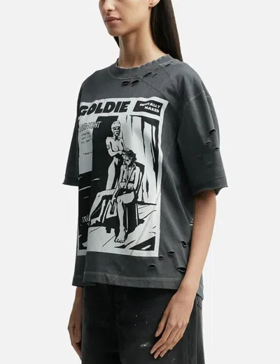 Goldie Acid Distressed Washed T-shirt In Gray