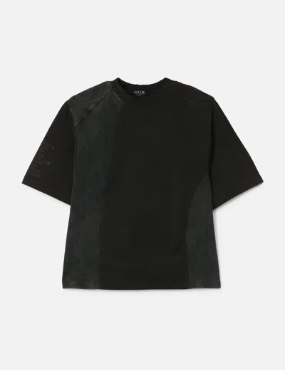 Goldie Paneled Padded Washed T-shirt In Black
