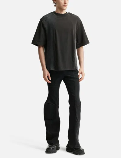 Goldie Paneled Padded Washed T-shirt In Black