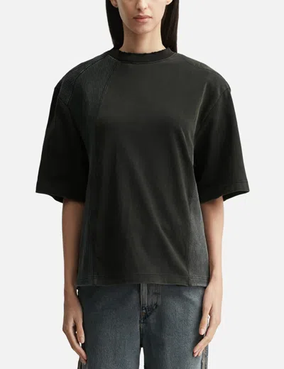 Goldie Paneled Padded Washed T-shirt In Black