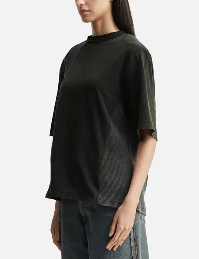 Goldie Paneled Padded Washed T-shirt In Black