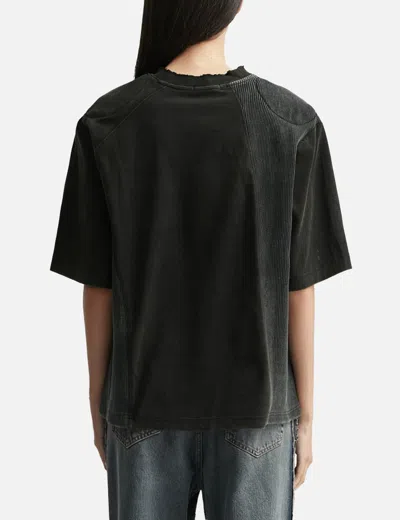 Goldie Paneled Padded Washed T-shirt In Black