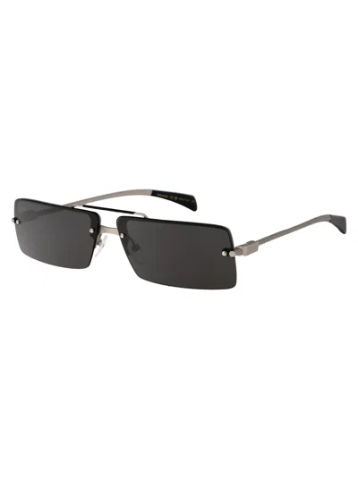 Ferragamo Silver Metal Sunglasses In Black