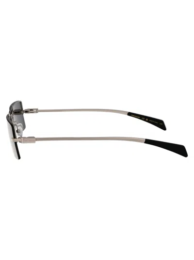 Ferragamo Silver Metal Sunglasses In Black