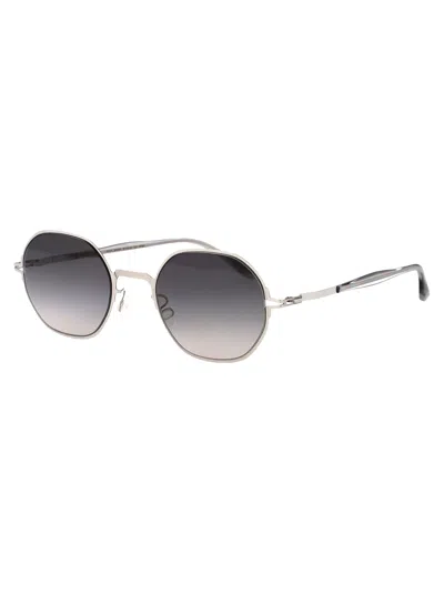 Mykita Shiny Silver Metal Sunglasses In Black