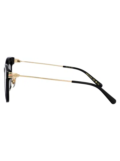 Gucci Black-gold-grey Recycled Acetate Sunglasses In Black
