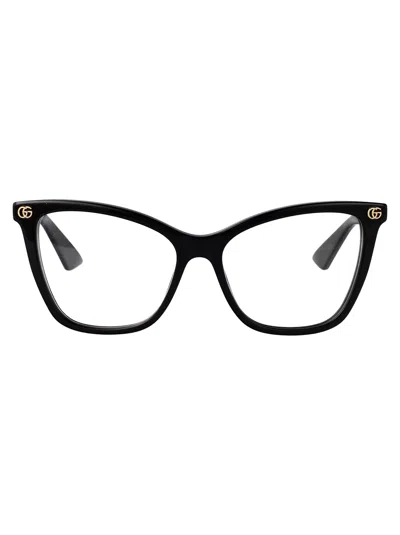 Gucci Black-black-transparent Recycled Acetate Glasses In Black