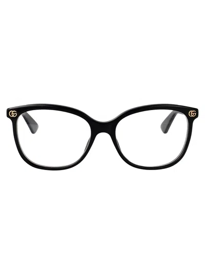 Gucci Black-black-transparent Acetate Glasses In Black