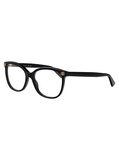 Gucci Black-black-transparent Acetate Glasses In Black