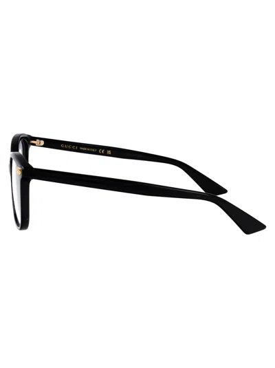 Gucci Black-black-transparent Acetate Glasses In Black
