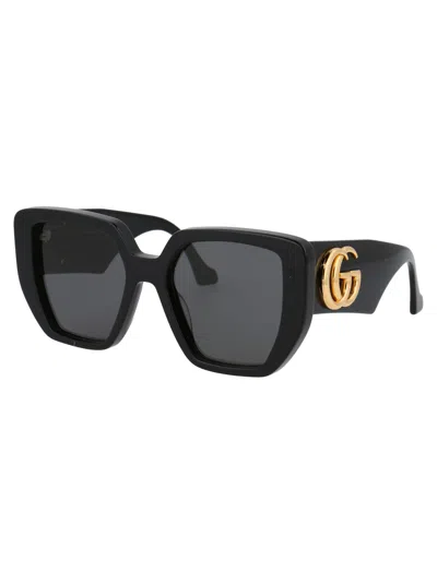 Gucci Double G Oversized-frame Sunglasses In Black