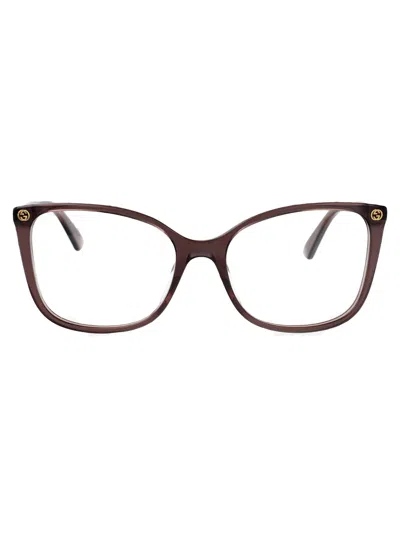 Gucci Brown Acetate Optical Glasses In Brown