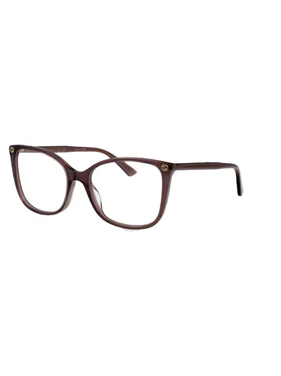 Gucci Brown Acetate Optical Glasses In Brown