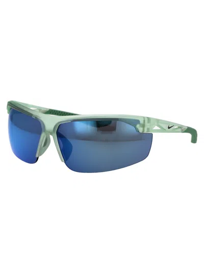 Nike Solid Grey Mirror Matte Jade Ice Acetate Sunglasses In Green