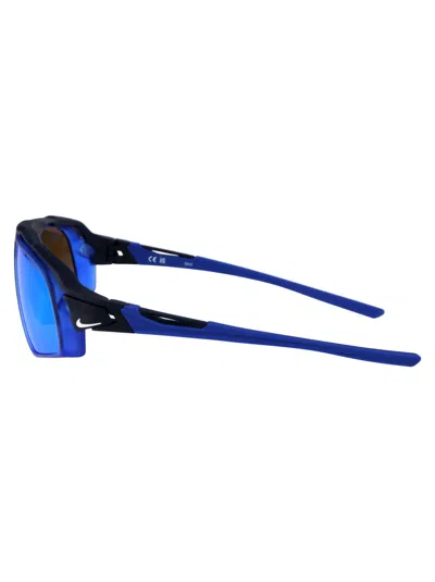 Nike Blue Mirror Matte Navy Acetate Sunglasses In Black