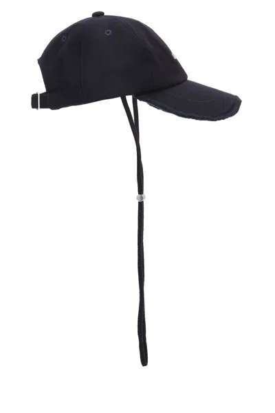 Jacquemus Artichoke Cap With Adjustable Chin Strap In Black